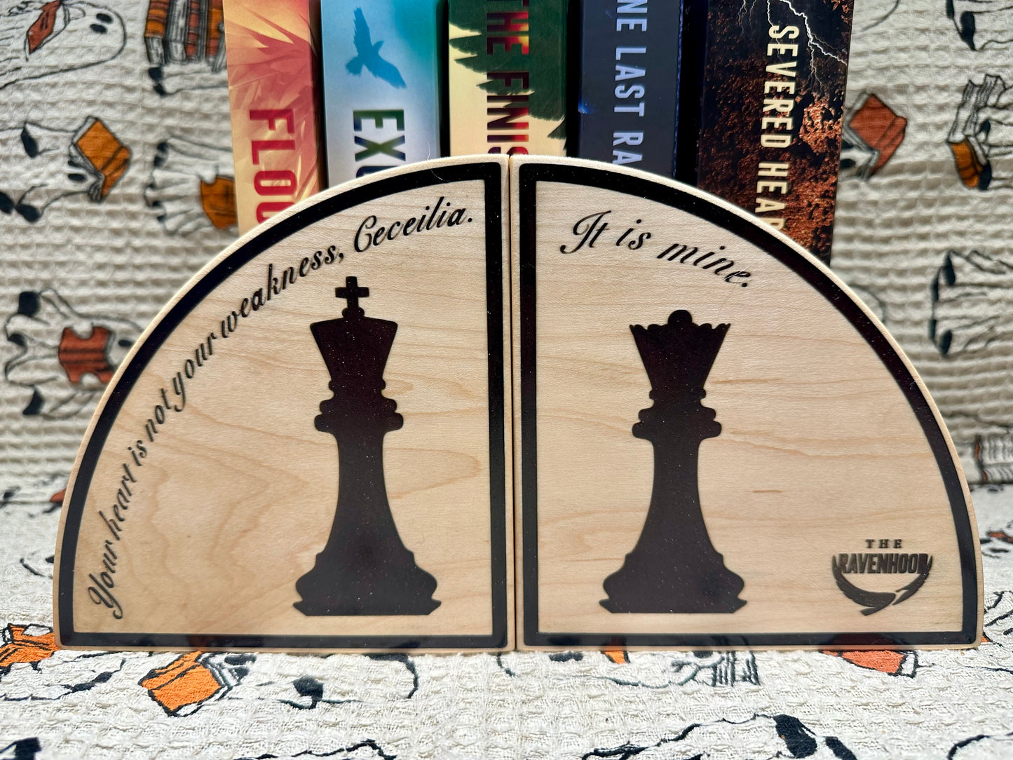 Officially Licensed “Your Heart Is Not Your Weakness” Chess Piece Bookends