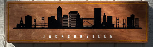 Jacksonville Skyline Wooden Wall Art – Handcrafted Cherry Wood | Local Artisan | Limited Batch