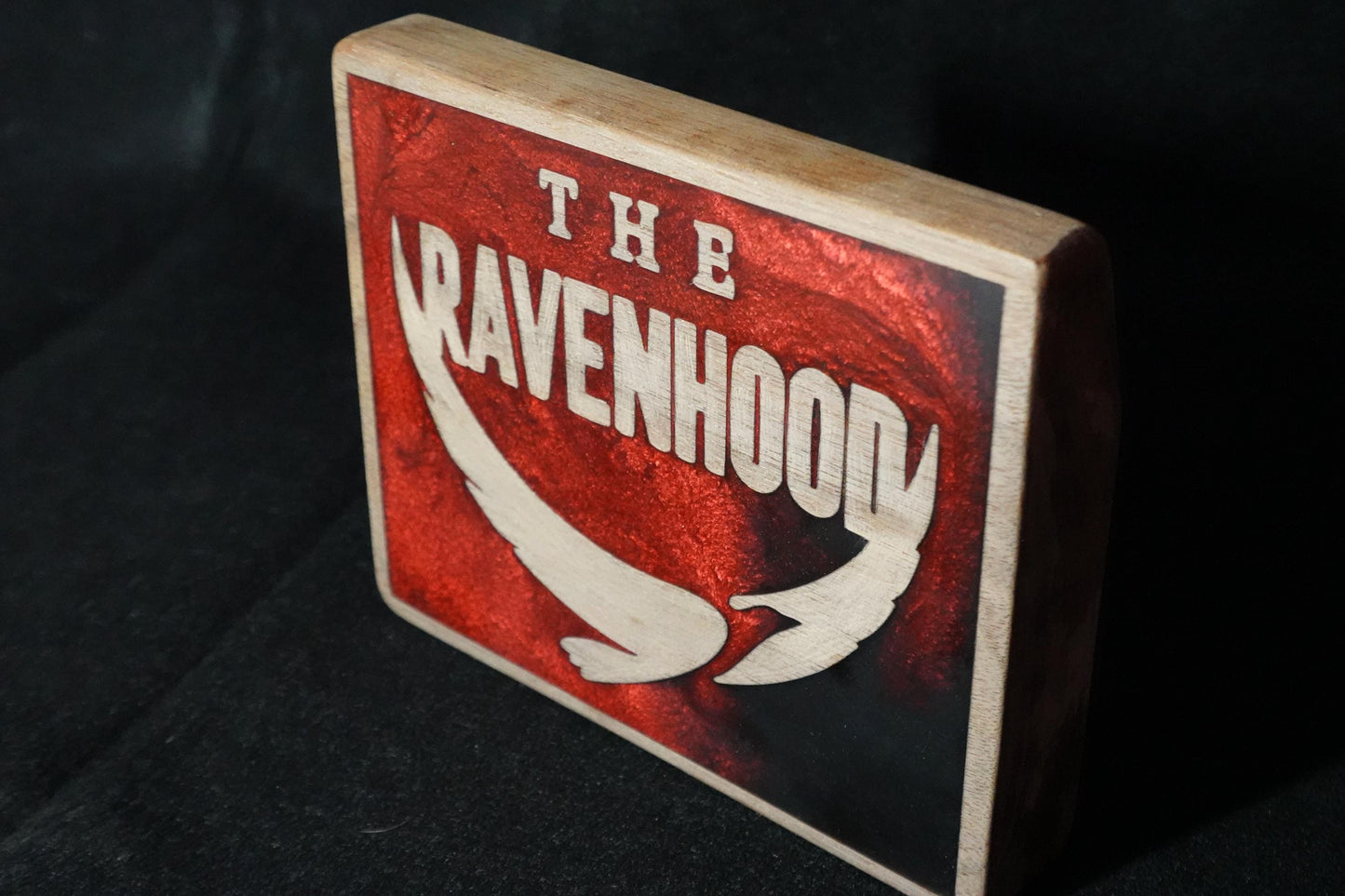 The Ravenhood Wood + Epoxy Sign | Officially Licensed Bookish Décor