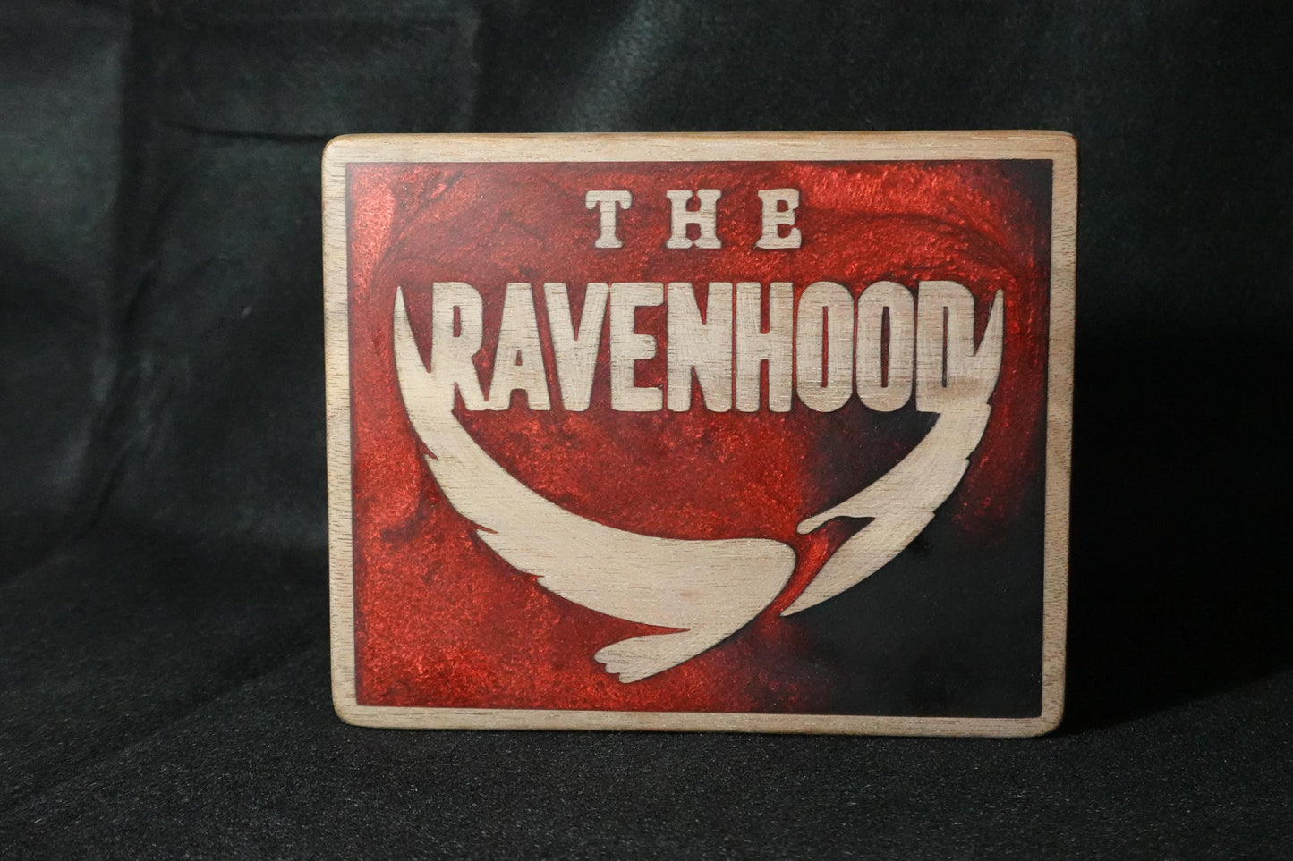 The Ravenhood Wood + Epoxy Sign | Officially Licensed Bookish Décor